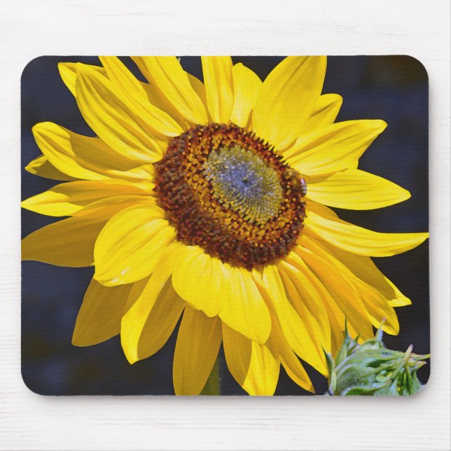 Bright yellow sunflower mouse mat (Front)