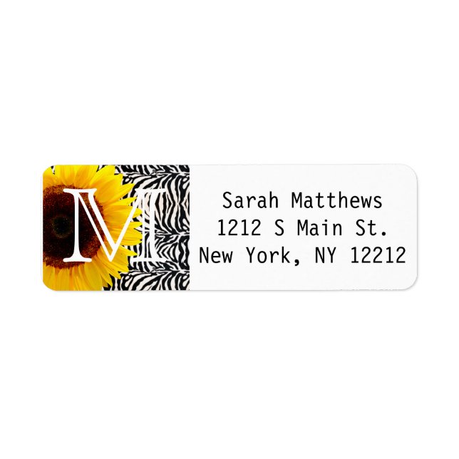 Bright Yellow Sunflower on Zebra Print Stripes (Front)