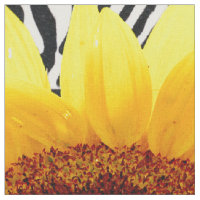 Bright Yellow Sunflower on Zebra Print Stripes