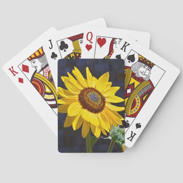 Bright yellow sunflower playing cards (Back)