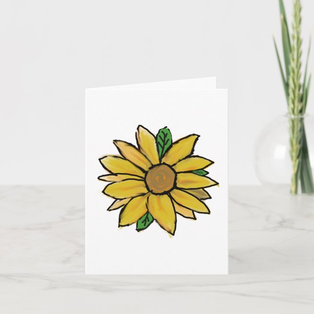 Bright Yellow Sunflowers  Card (Front)