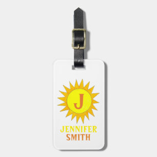 Bright Yellow Sunny Summer Sun Sunshine Rays Luggage Tag