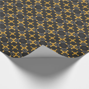 Bright Yellow Taxi Cab Pattern Wrapping Paper