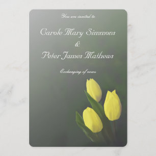 Bright Yellow Tulip Flowers Wedding Invitation