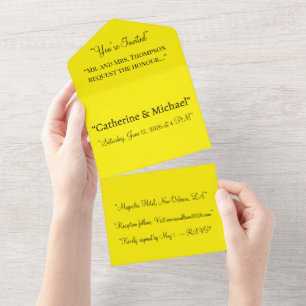 Bright Yellow Wedding Invite – Minimal Design