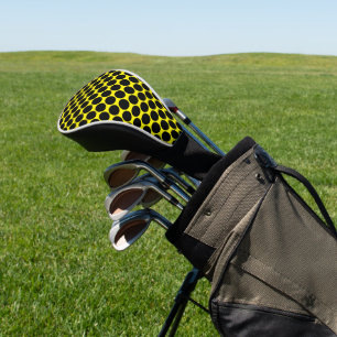 Bright Yellow with Black Dot Style Golf Head Cover