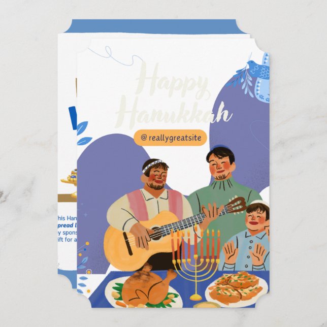 Brighten Hanukkah Invitation (Front/Back)