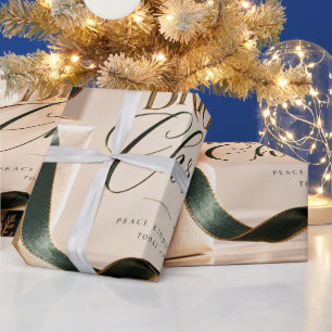 Brighter Christmas Navy Gold Wrapping Paper