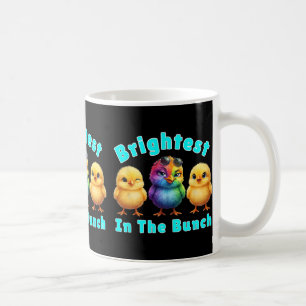 Brightest Chicken In The Bunch Rainbow Easter Pun Coffee Mug