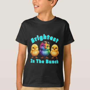 Brightest Chicken In The Bunch Rainbow Easter Pun T-Shirt