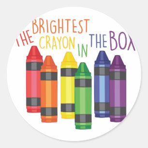 Brightest Crayon Classic Round Sticker