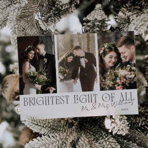 Brightest Light Of All White Wedding Announcement