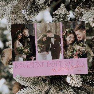 Brightest Light Pink Orange Wedding Announcement