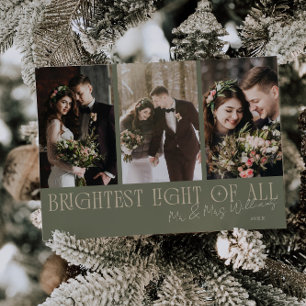 Brightest Light Sage Green Wedding Announcement