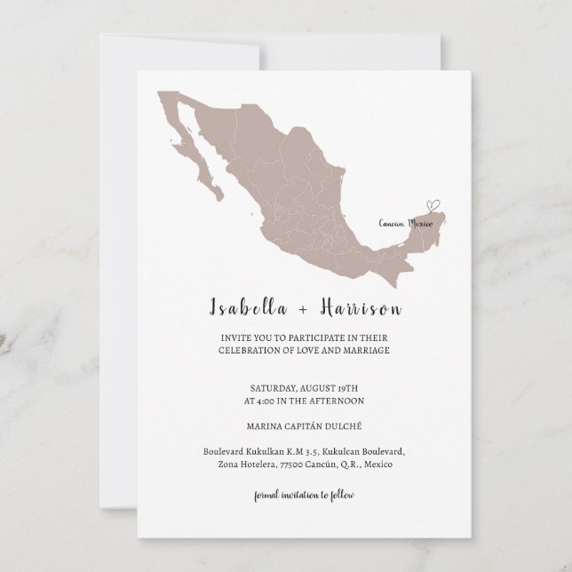 BRIGHTEST Mexico Wedding Invitation (Front)