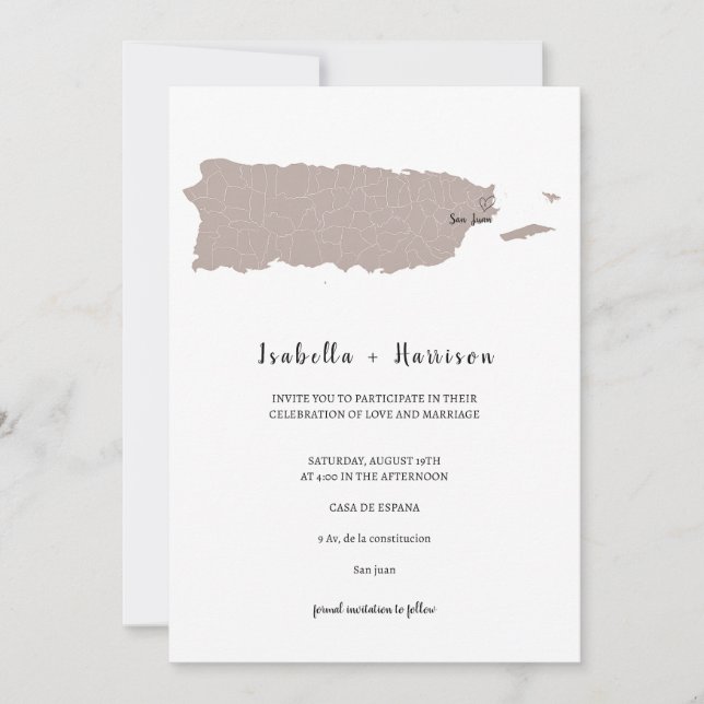 BRIGHTEST Puerto Rico Wedding Invitation Template (Front)