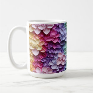 BRIGHTLY COLORED 3D LOOK ORCHIDS COFFEE MUG