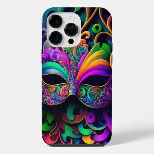 BRIGHTLY COLORED BEAUTIFUL MARDI GRAS MASK iPhone 14 PRO MAX CASE