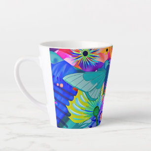 Brightly Colored Butterfly Latte Mug
