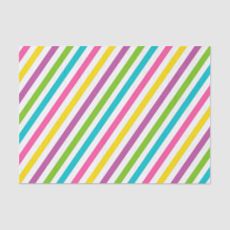 BRIGHTLY COLORED EASTER DIAGONAL STRIPES TISSUE PAPER