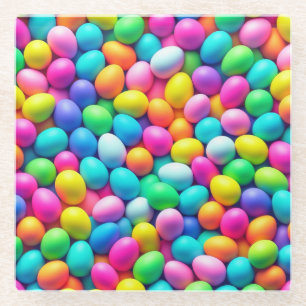 Brightly colored Easter Egg/Spring  Glass Coaster