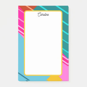 Brightly Colored Geometric Graphic Design Post-it Notes
