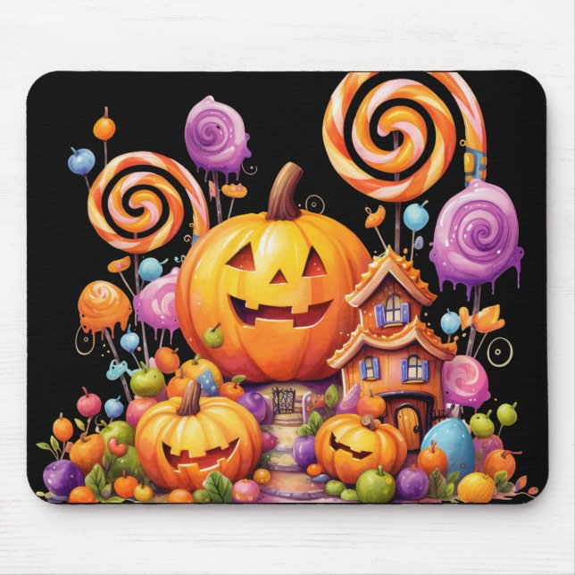 BRIGHTLY COLORED HALLOWEEN CANDY MOUSE MAT (Front)