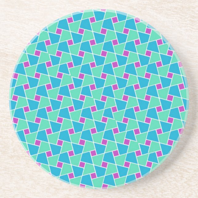 Brightly Colored Islamic Pattern Sandstone Coaster (Front)