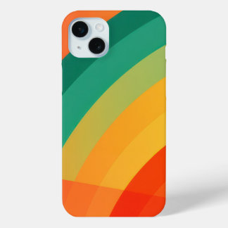 Brightly coloured arcs background iPhone 15 mini case