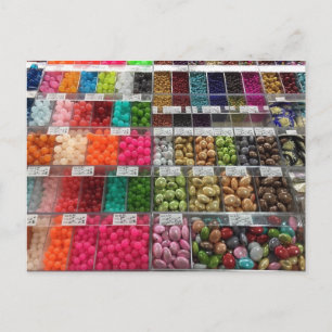 Brightly Coloured Beads Colourful Crafts Postcard