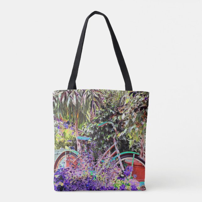 Brightly Coloured Bicycle Tote Bag (Back)
