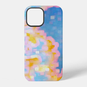 Brightly Coloured Blue Pink Yellow Abstract iPhone 12 Case
