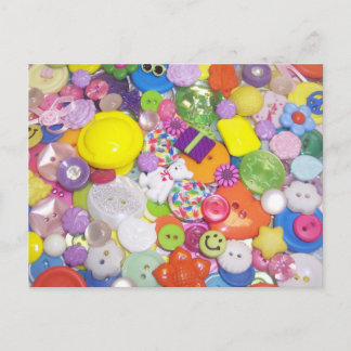 Brightly Coloured Buttons Postcard