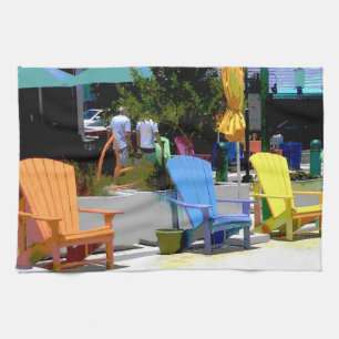 Brightly Coloured Chairs 3 Tea Towel