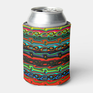 Brightly Coloured Crazy Colourful Abstract Pattern Can Cooler