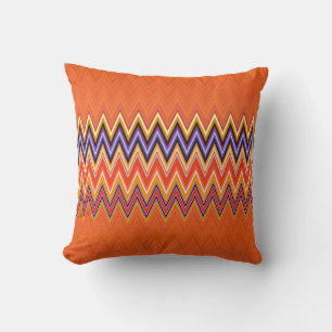 Brightly Coloured Crazy Colourful Abstract Pattern Cushion