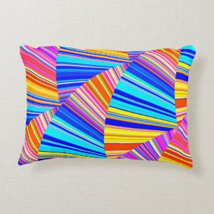 Brightly Coloured Crazy Colourful Abstract Pattern Decorative Cushion