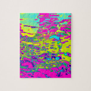 Brightly Coloured Crazy Colourful Abstract Pattern Jigsaw Puzzle