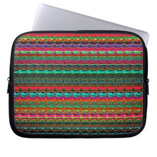 Brightly Coloured Crazy Colourful Abstract Pattern Laptop Sleeve