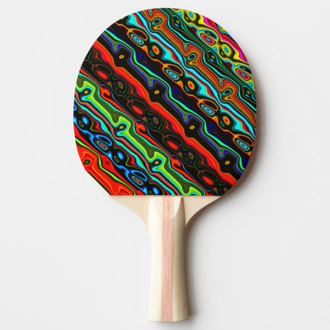 Brightly Coloured Crazy Colourful Abstract Pattern Ping Pong Paddle (Front)