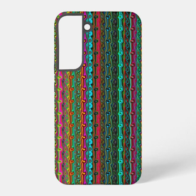 Brightly Coloured Crazy Colourful Abstract Pattern Samsung Galaxy S22+ Case (Back)