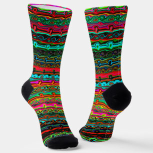 Brightly Coloured Crazy Colourful Abstract Pattern Socks