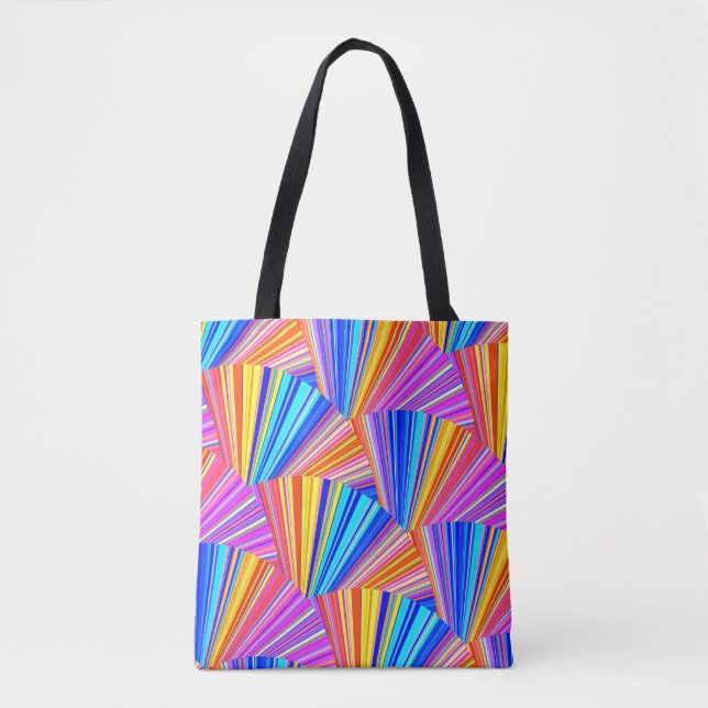 Brightly Coloured Crazy Colourful Abstract Pattern Tote Bag (Front)