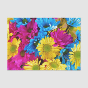 Brightly Coloured Daisies Tissue Paper
