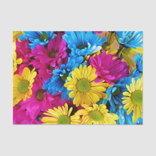 Brightly Coloured Daisies  Tissue Paper (Front)