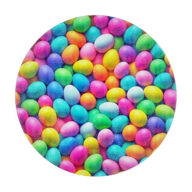 Brightly coloured Easter Egg/Spring  Cutting Board (Front)