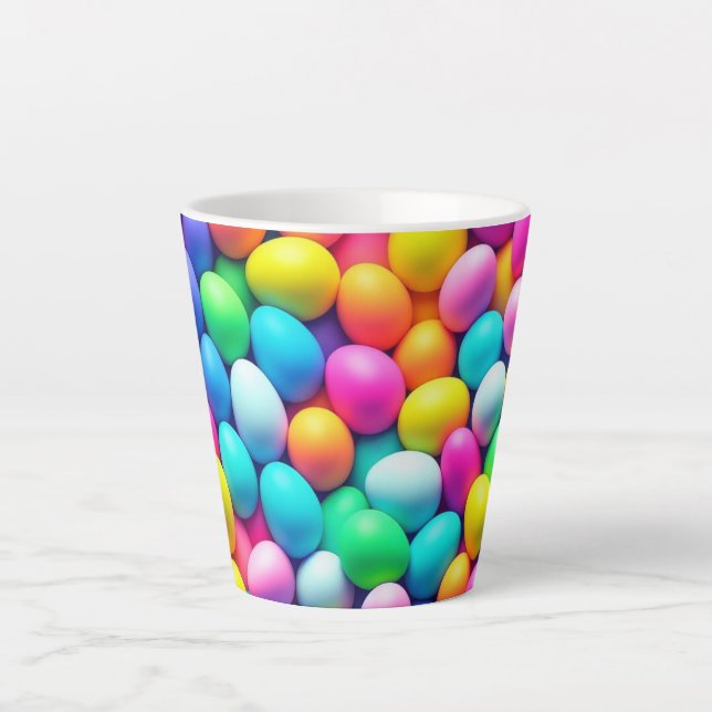 Brightly coloured Easter Egg/Spring  Latte Mug (Front)