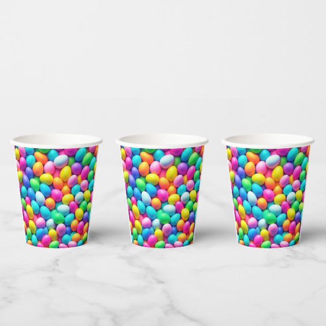 Brightly coloured Easter Egg/Spring  Paper Cups (Multi)