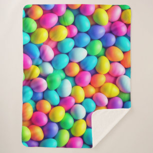 Brightly coloured Easter Egg/Spring  Sherpa Blanket
