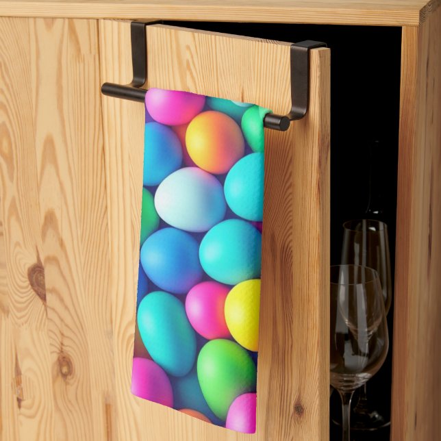 Brightly coloured Easter Egg/Spring  Tea Towel (Thirds Fold)
